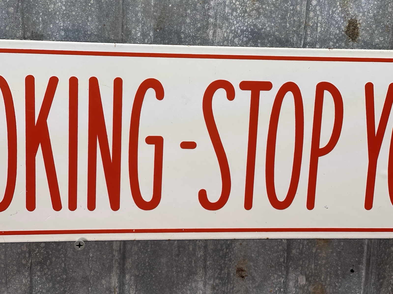 Vintage Union 76 Double Sided Porcelain NO SMOKING STOP YOUR MOTOR Sign 30×6