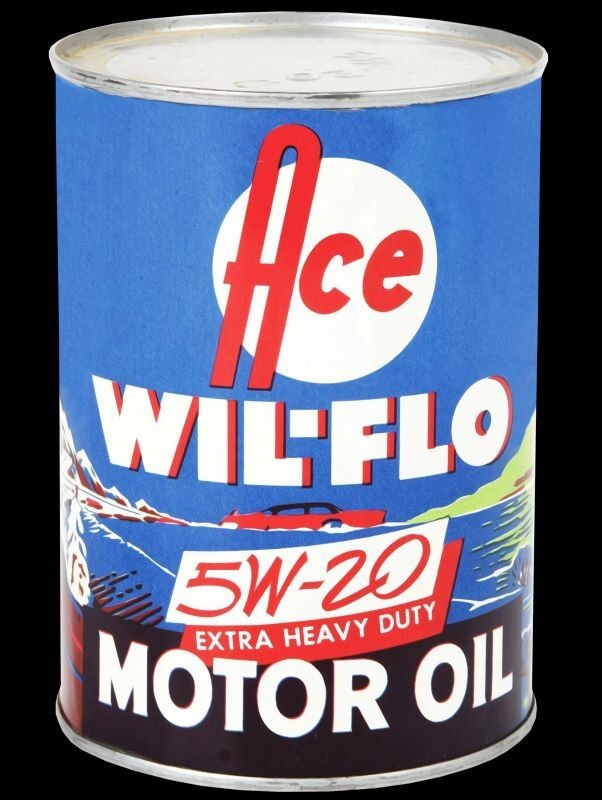 ACE Wil-Flo Motor Oil DIECUT NEW 18″ Sign USA STEEL 3 lbs.