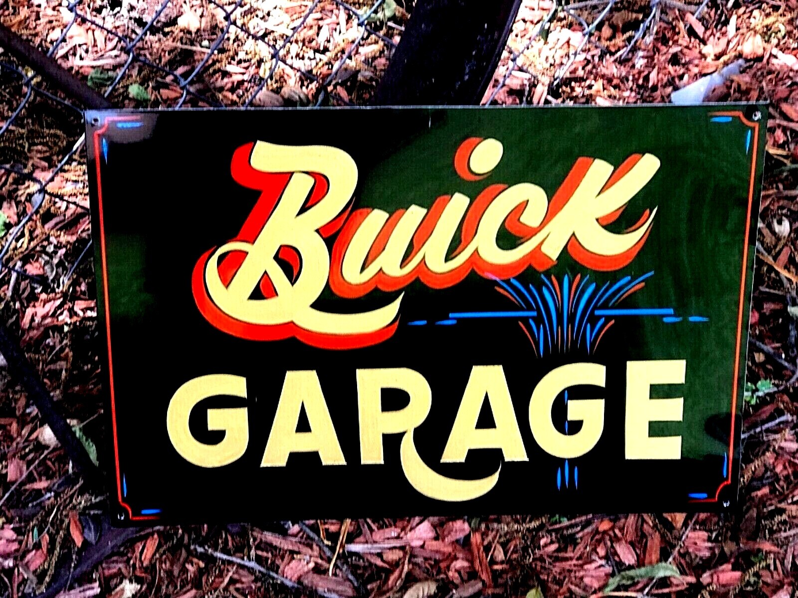 Vintage BUICK GM Chevy Garage Hand Painted HOT RAT ROD SHOP Car SIGN Pinstriped