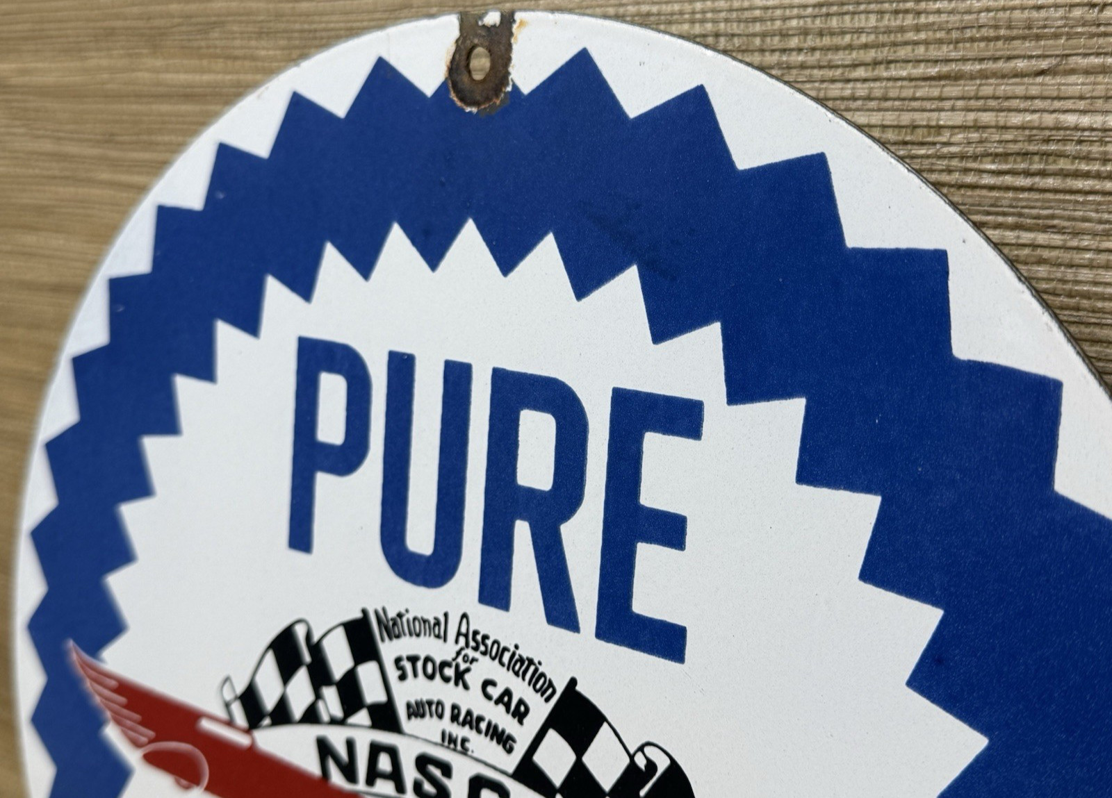 VINTAGE PURE GASOLINE PORCELAIN SIGN GAS STATION PUMP PLATE MOTOR OIL SERVICE