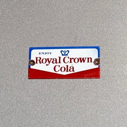 VINTAGE ROYAL CROWN COLA SODA PORCELAIN SIGN CAR GAS TRUCK OIL MOTORCYCLE