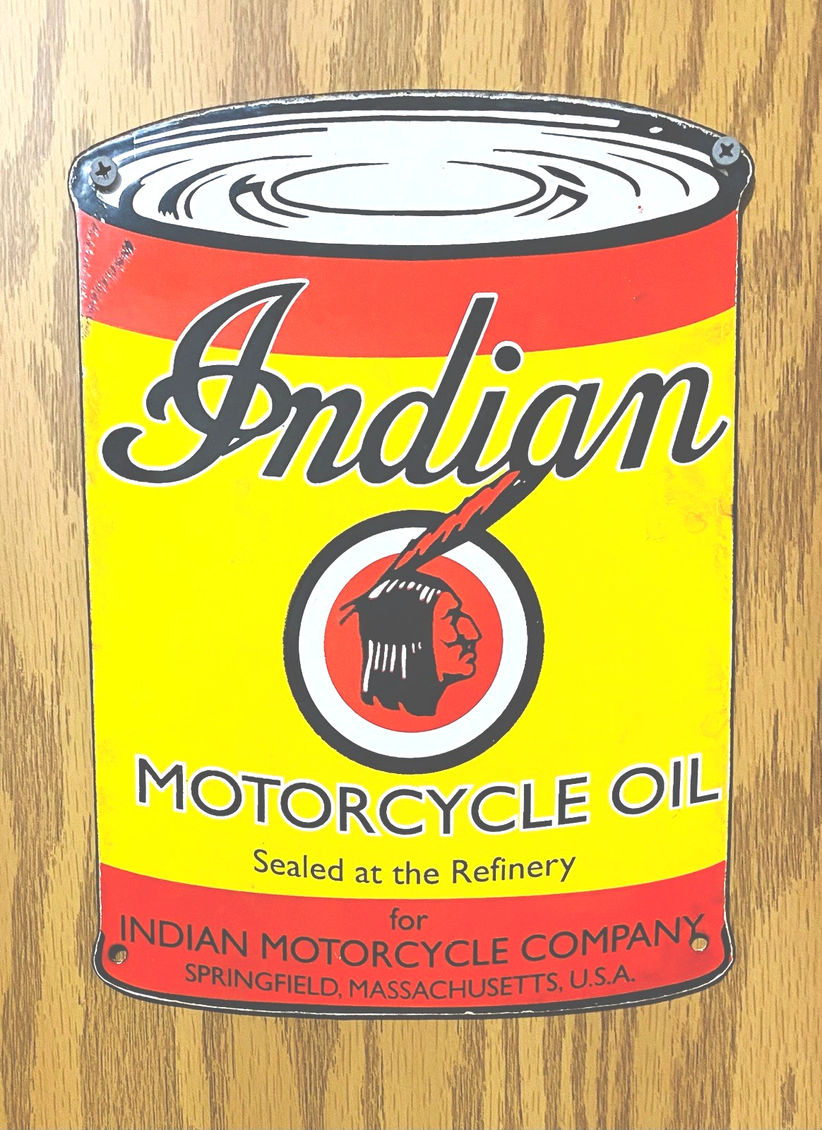 Indian Motorcycle Sign Porcelain Coated Bright Colors COMPARE TO $115