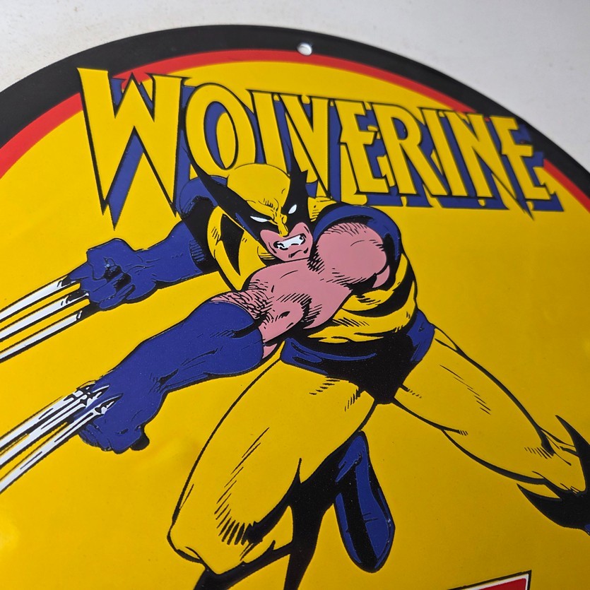 Vintage Conoco Gasoline Porcelain Sign – Wolverine X-Men Comics Gas Pump Sign
