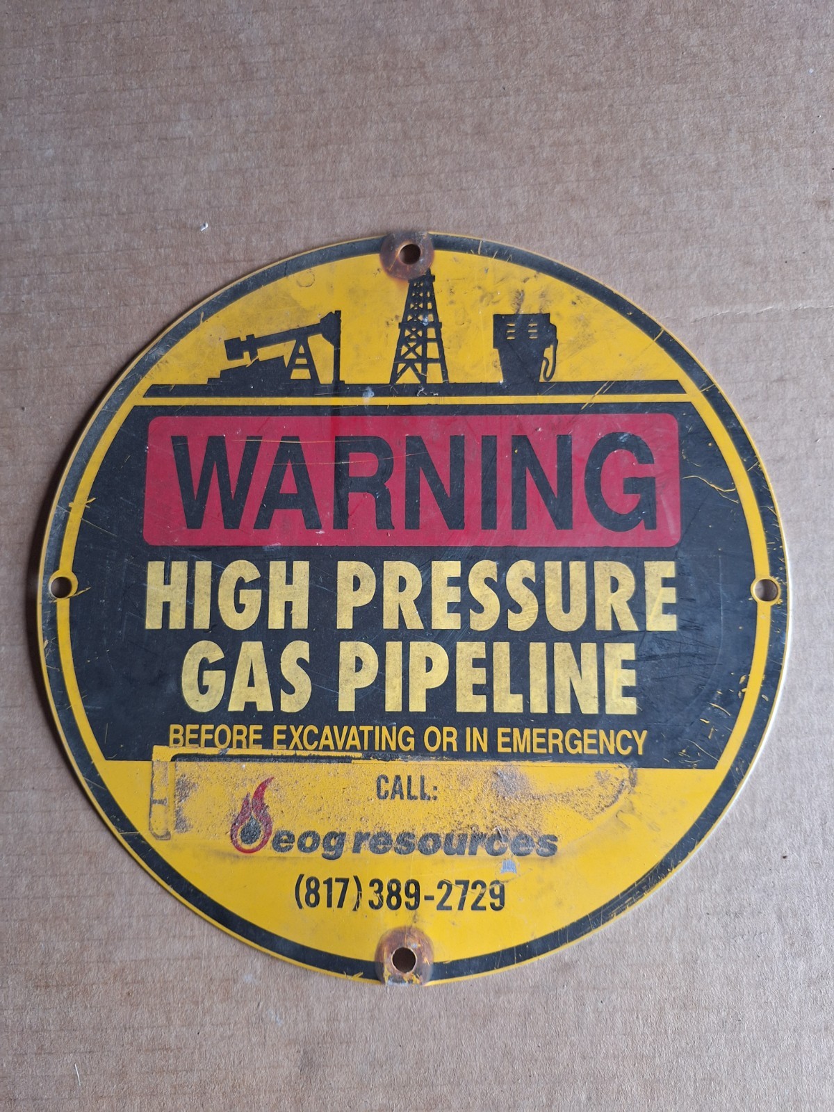 Old Vintage Antique Metal Texas Oil Field Sign Mancave
