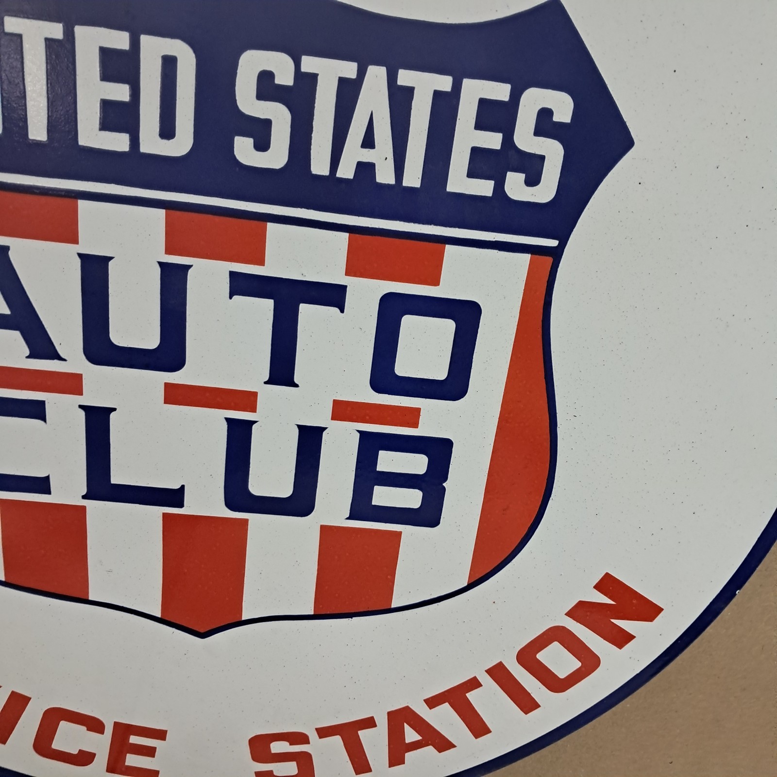 United States Auto Club Porcelain Enamel Sign 30 X 30 Inches 1 sides
