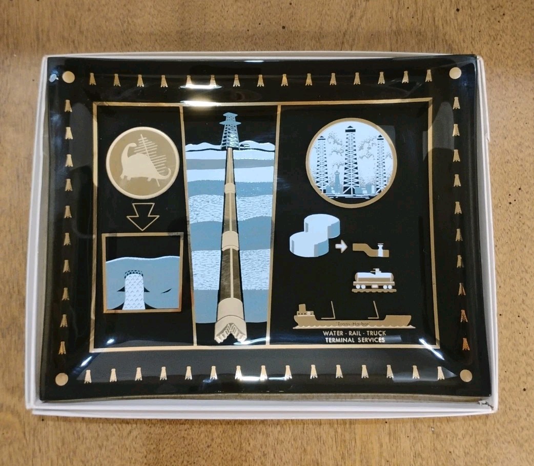 Vintage Gulf Smith Oil: Advertising Glass Display Piece In Original Box