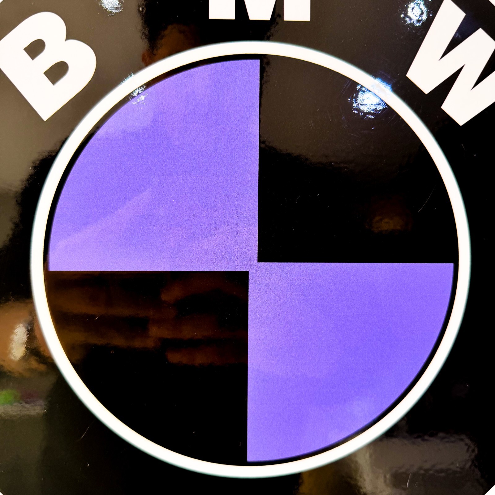 BMW Black Purple Roundel Heavy Metal Sign – Garage Decor – 30 cm (11.8”)