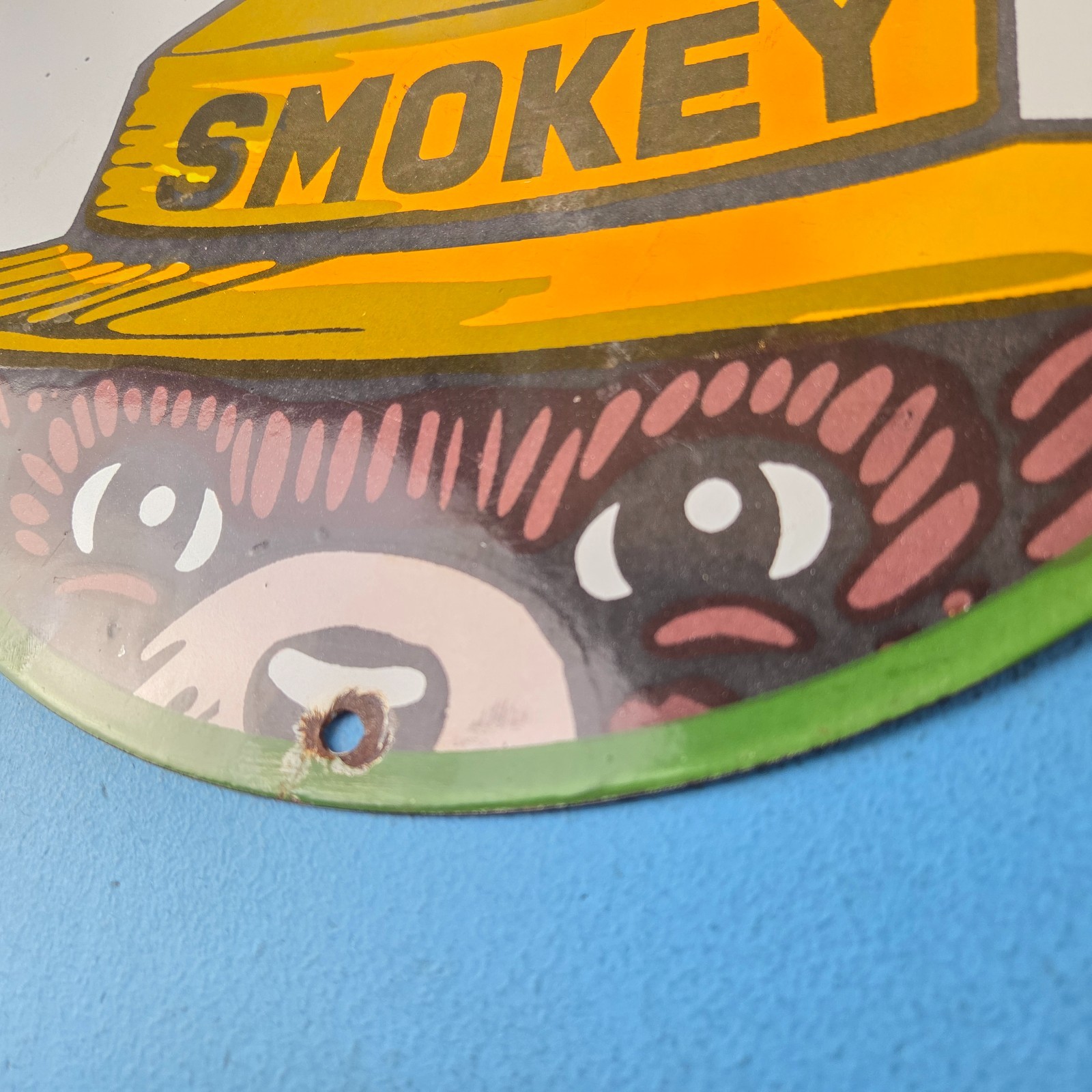 Vintage Forest Service Gas Pump Sign – Smokey the Bear Porcelain Sign