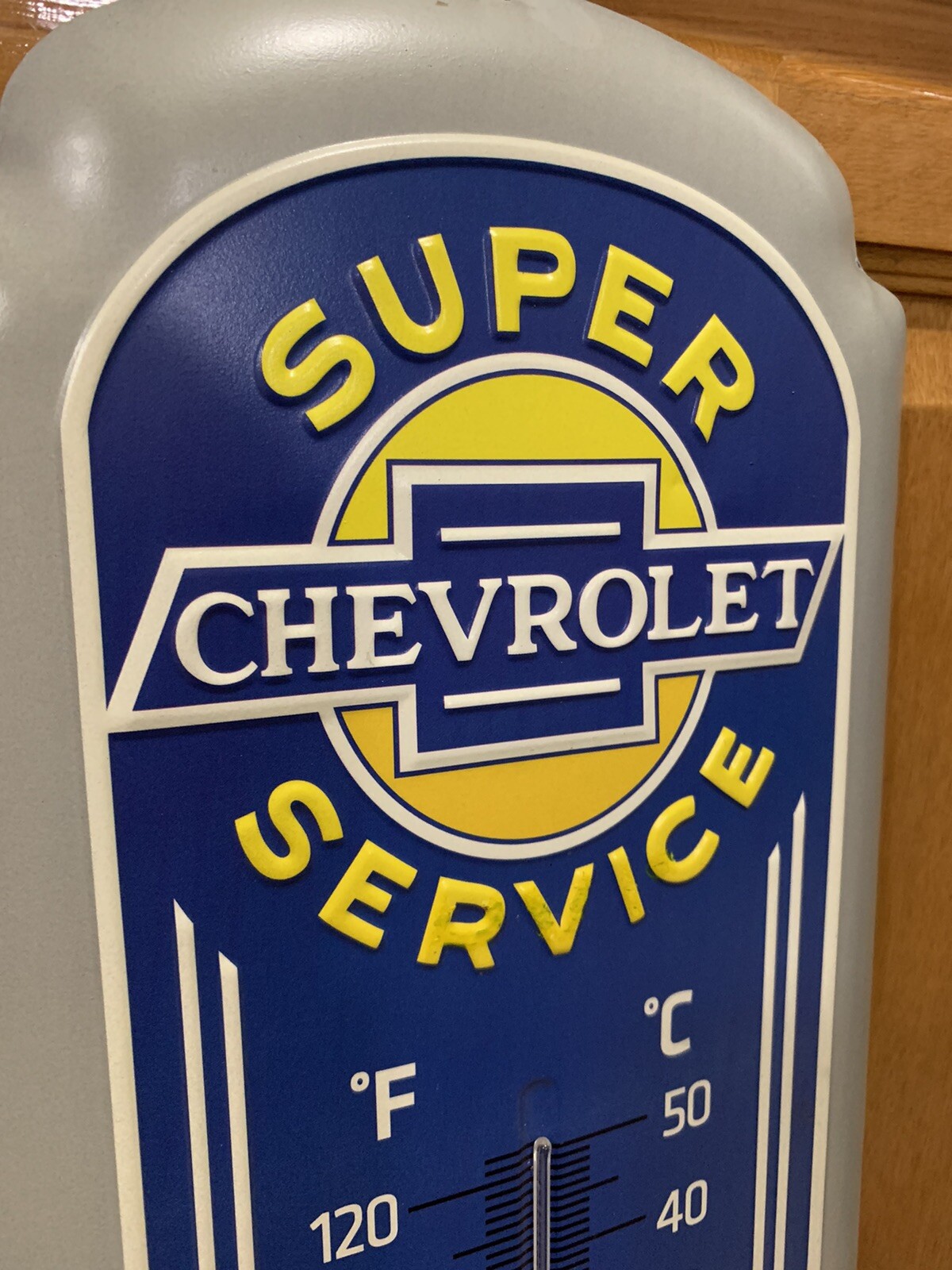 Chevrolet Super Service Thermometer Vintage Style Wall Decor Sign Gas 50s Truck