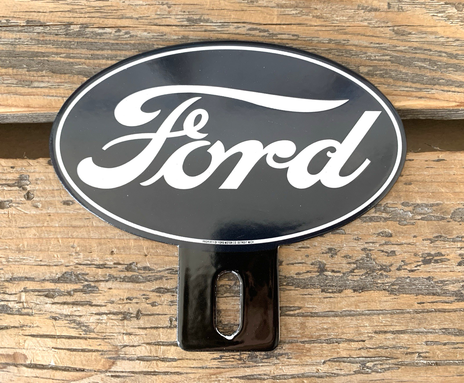 VINTAGE 6×5.25″ FORD TOPPER SALES AND SERVICE GAS STATION PORCELAIN OIL SIGN