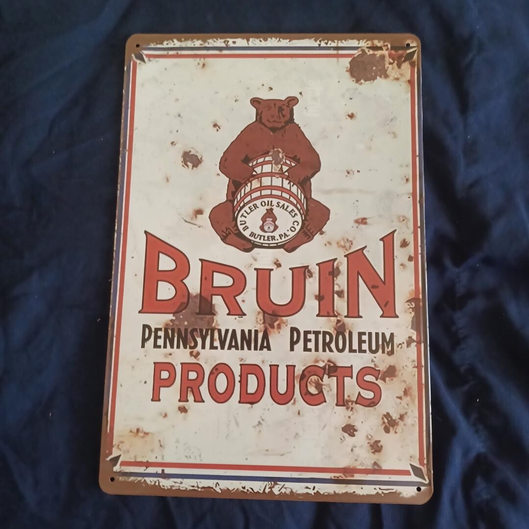 8″X12″ Metal Sign Wall Art Man Cave Garage Bar Gas Station Wall Art Bruin Petrol