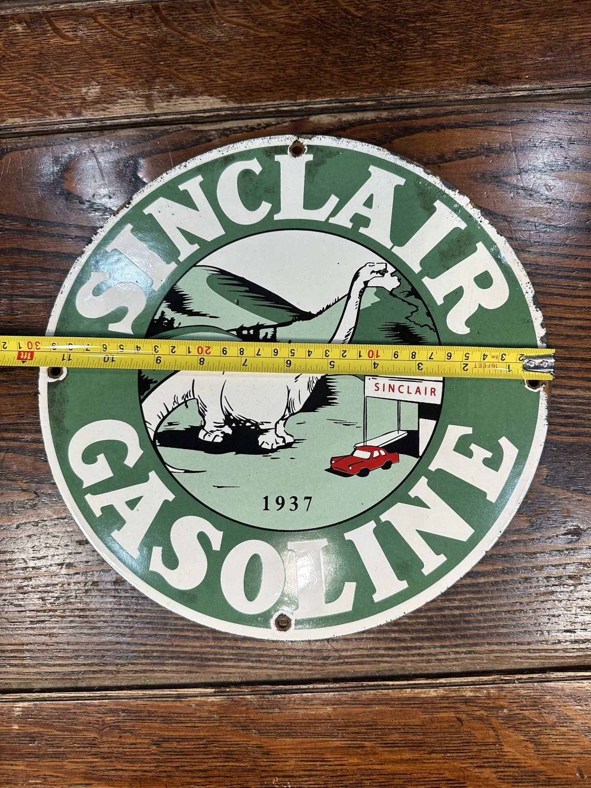 Porcelain Sinclair Enamel Sign Size 12X12 Inches