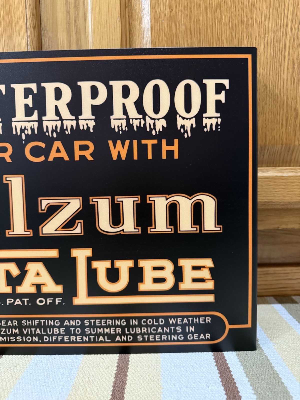 Oilzum Motor Oil Flange Sign Doubled Sided Gas Garage Vintage Style Wall Decor
