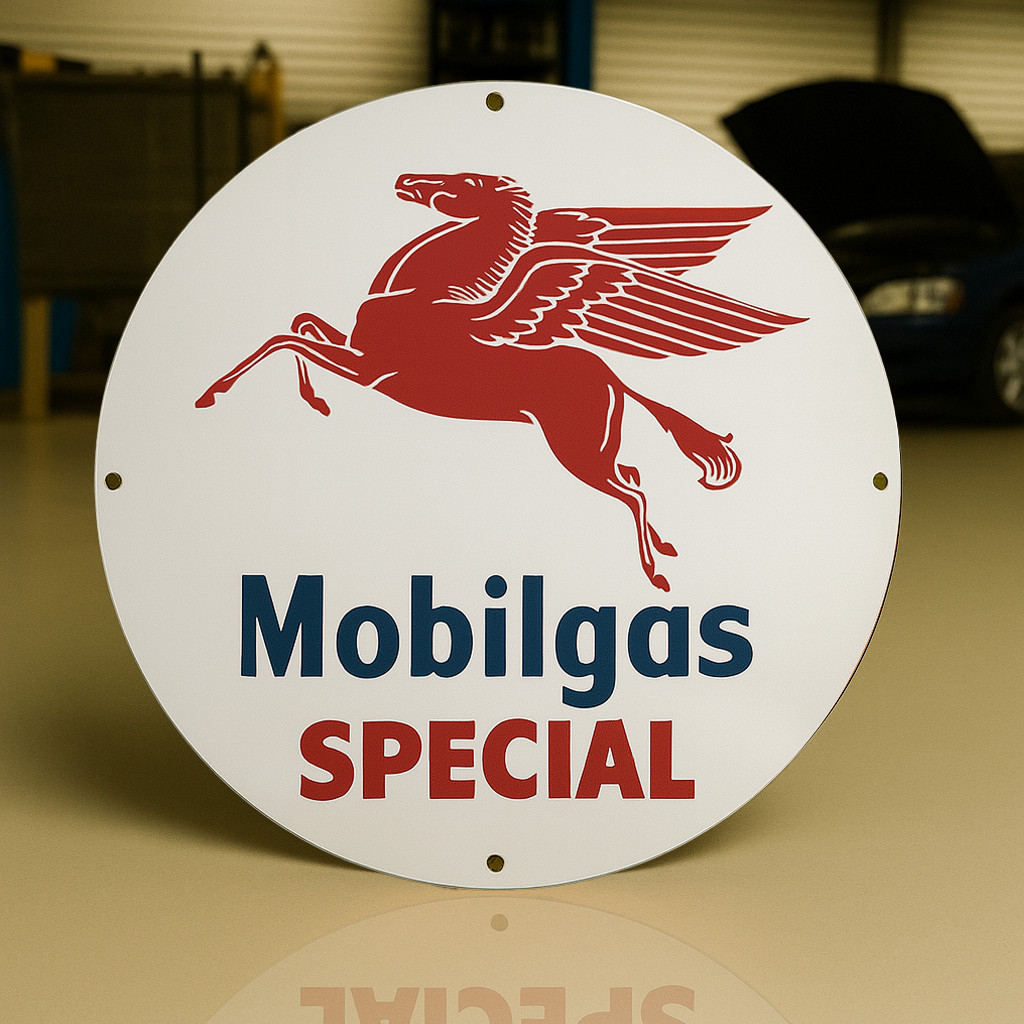 Mobilgas Pegasus Heavy Metal Sign – Mobil Oil Gas Station – 50 cm (19.7 inches)