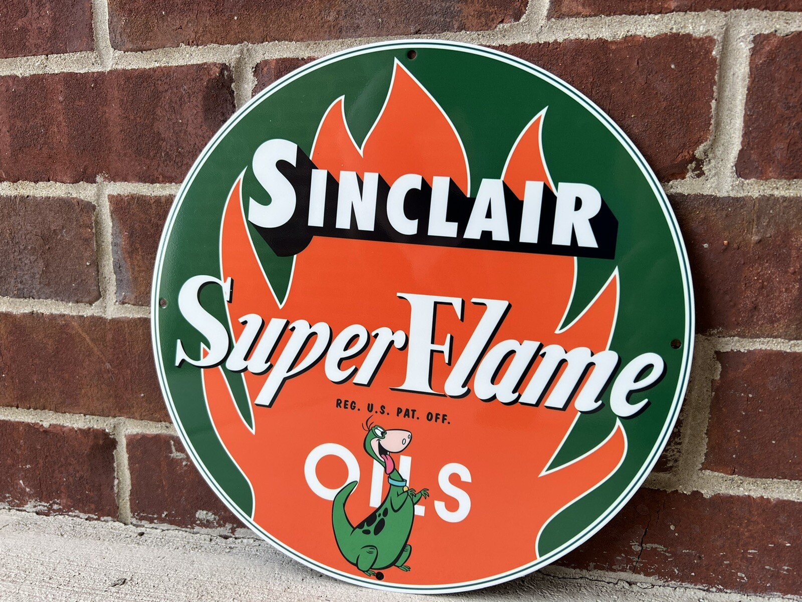 12in SINCLAIR Gasoline MOTOR OIL Vintage Style Heavy Metal Steel Sign Pump Plate