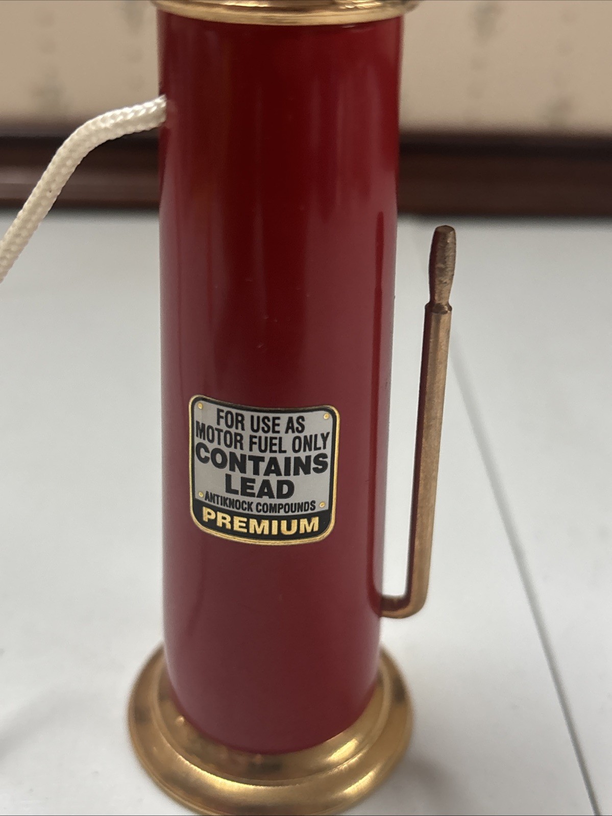 Vintage Red Crown Visible Gas Pump Miniature Replica Model, Made In The Usa