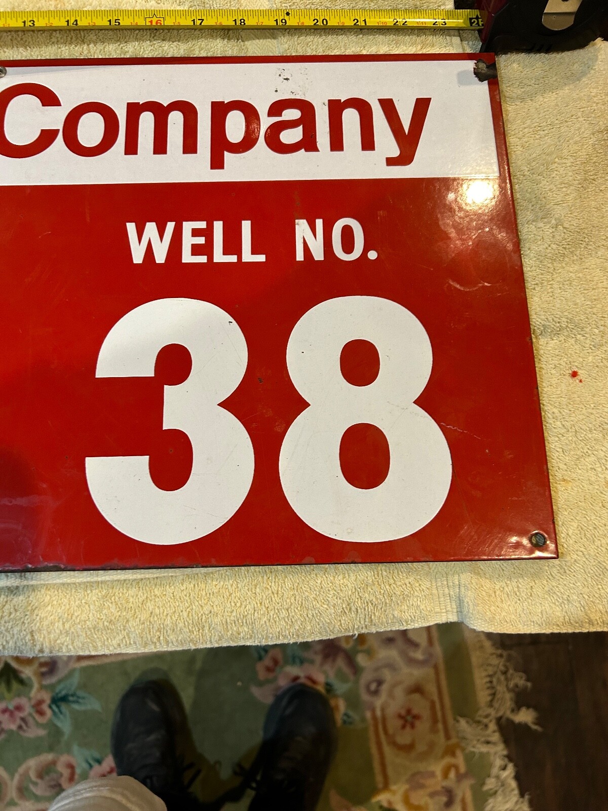 Getty Oil Company Porcelain South Belridge Sign