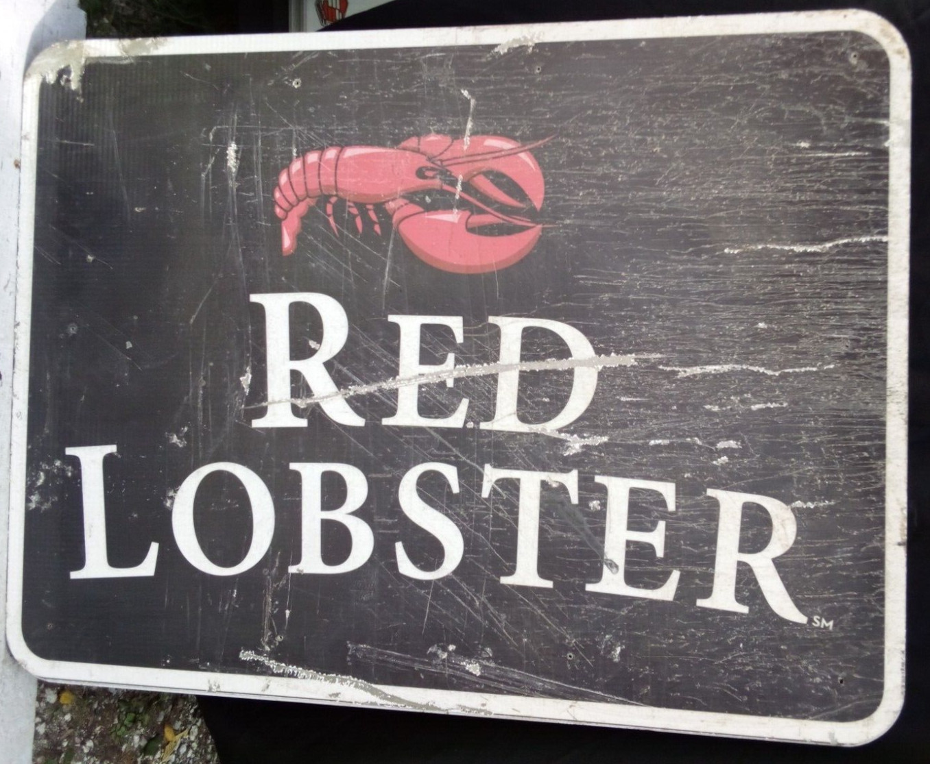 AUTHENTIC RETIRED PDQ CHICKEN/RED LOBSTER ADVERTISING HWY EXIT SIGN 48″X36″ 1Z