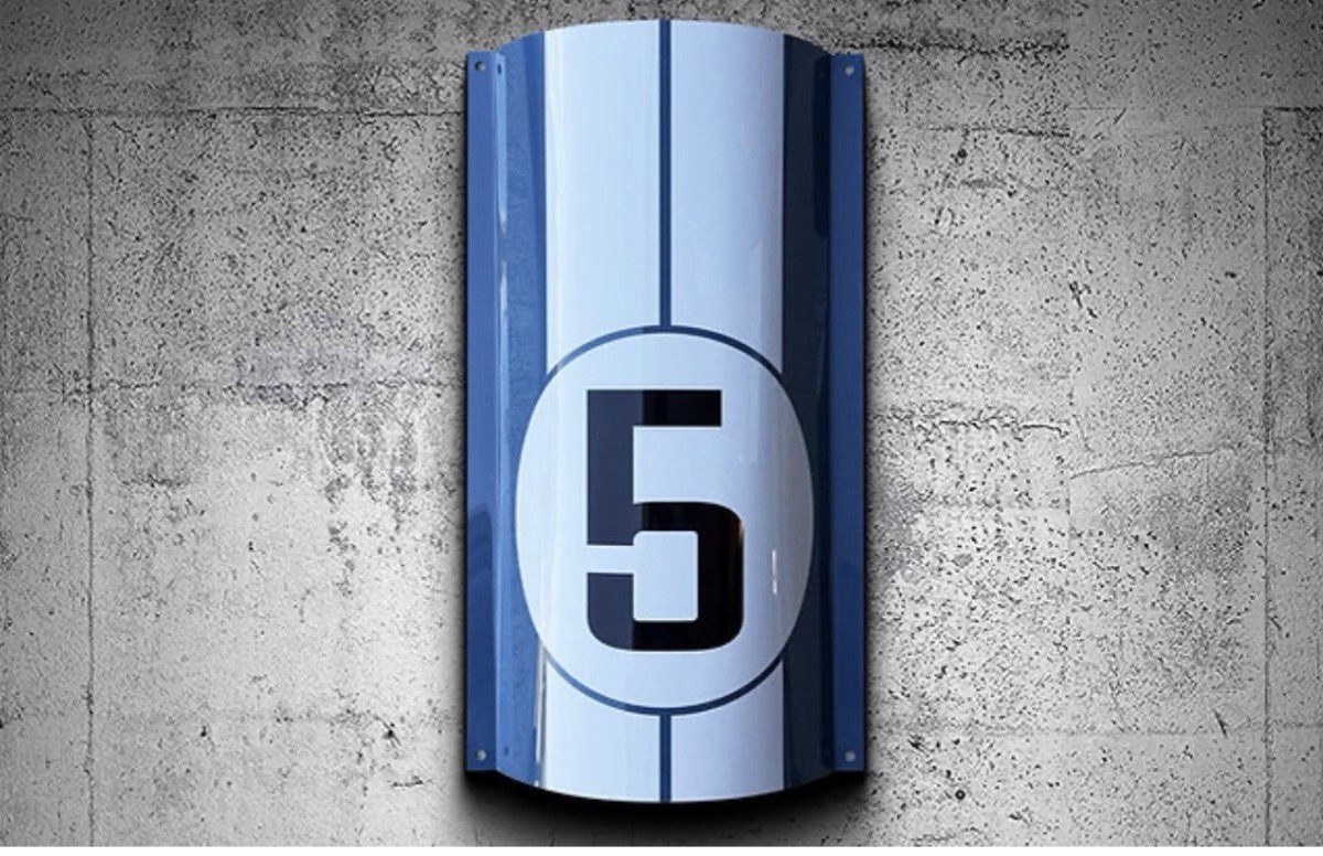 Curved 1964 Shelby cobra Daytona 5 racing le mans advertising sign