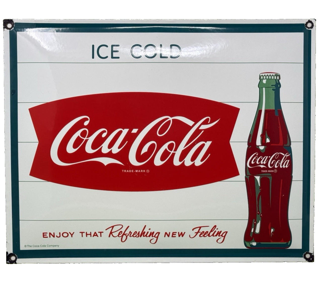 VINTAGE COCA COLA PORCELAIN SIGN GAS STATION PUMP PLATE DEW PEPSI OIL DR PEPPER