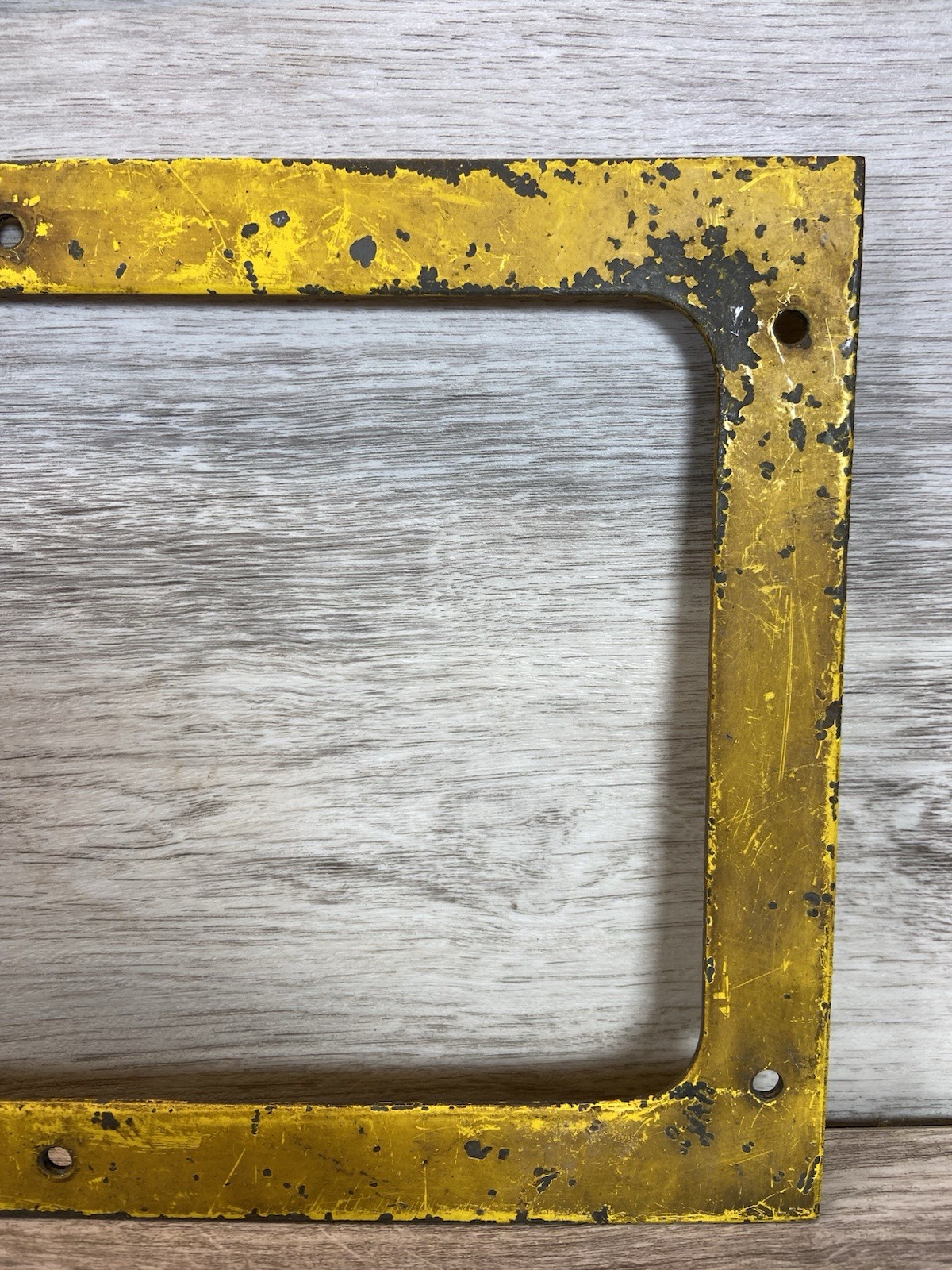 Vintage Industrial Yellow Metal Machine Frame Gas Station Pump Bezel Decor 11×7