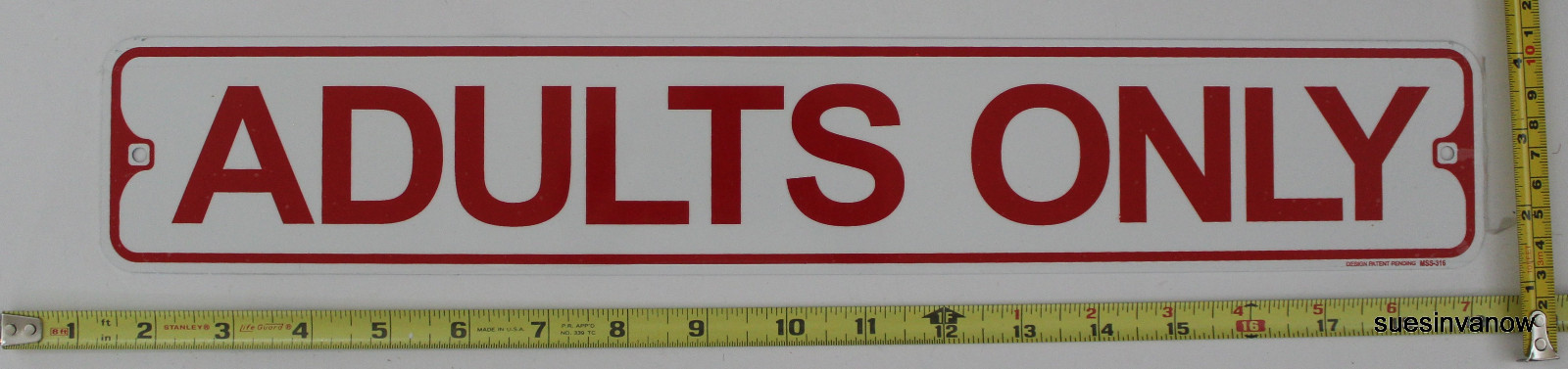 Durable Metal Street Sign Adults Only Garage Basement Bar Man Cave Decor 3″x18″