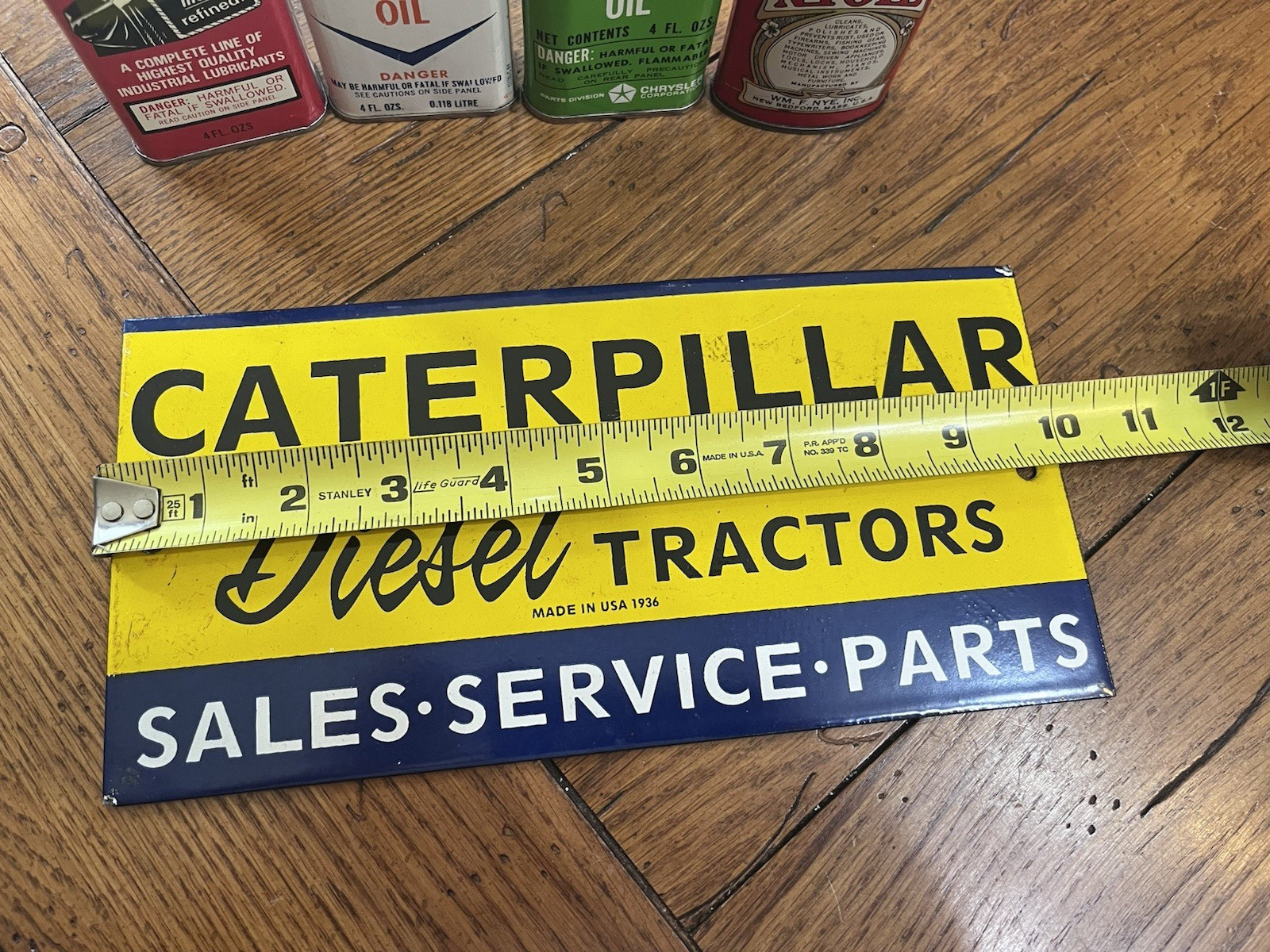 CATERPILLAR DIESEL TRACTORS SALES SERVICE PARTS PORCELAIN SIGN