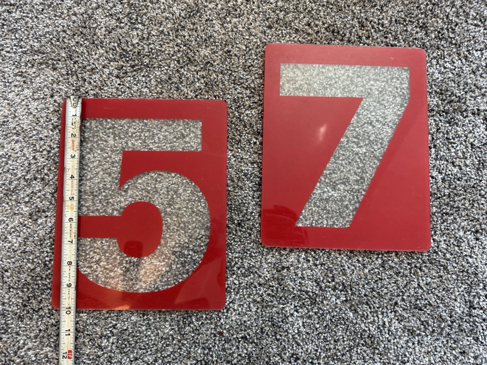Gas Station Price Numbers 0-9 58 Piece Set Of 8” X 10” Red Clear Plexiglass