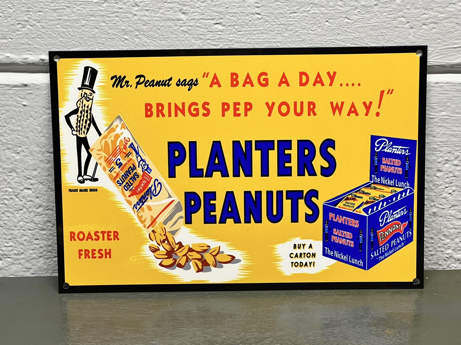 Planters Peanuts Metal Sign Nuts Food Diner Gas Station Roast Gas Oil Service