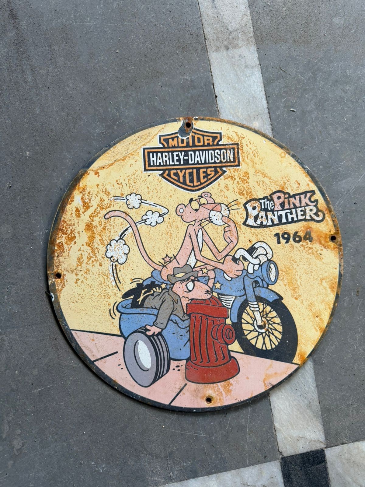 PORCELIAN HARLEY DAVIDSON ENAMEL SIGN SIZE 12X12 INCHES