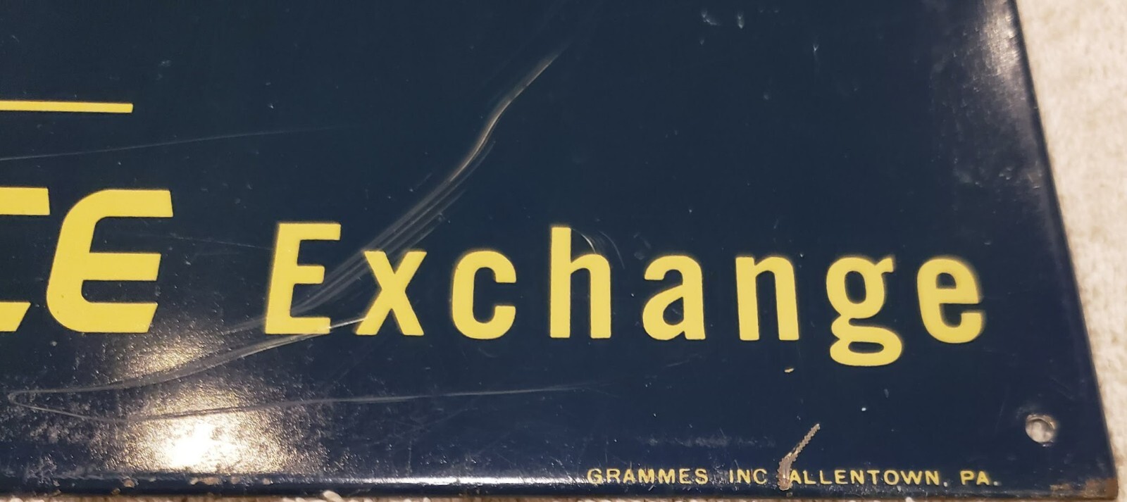 VERY RARE 1940’S FARMERS AUTOMOTIVE INTER INSURANCE EXCHANGE TIN SIGN 20″ X 17″