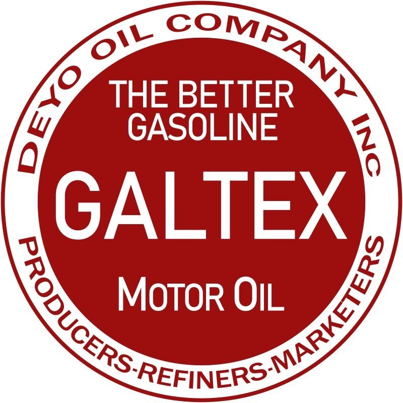 DEYO Oil Co. GALTEX Motor Oil Galveston Texas NEW METAL SIGN: 12″ Diameter Round