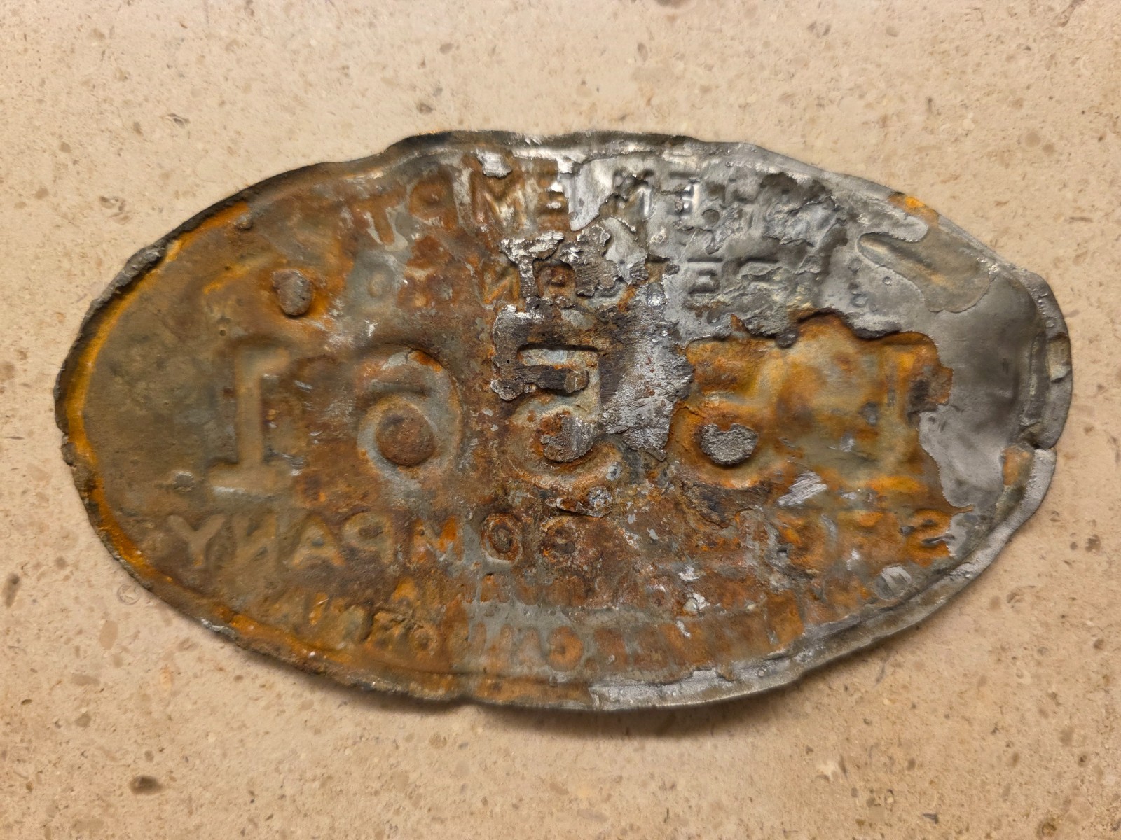 Vintage Shell Oil Company Metal Gas Pump Tag RARE