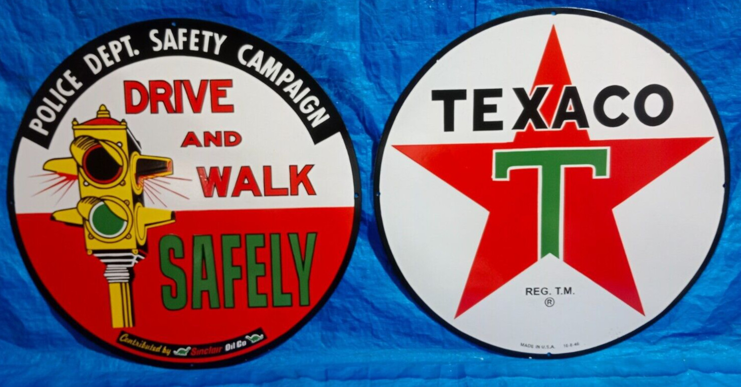 2 Porcelain Enamel Sign, More Details In Description