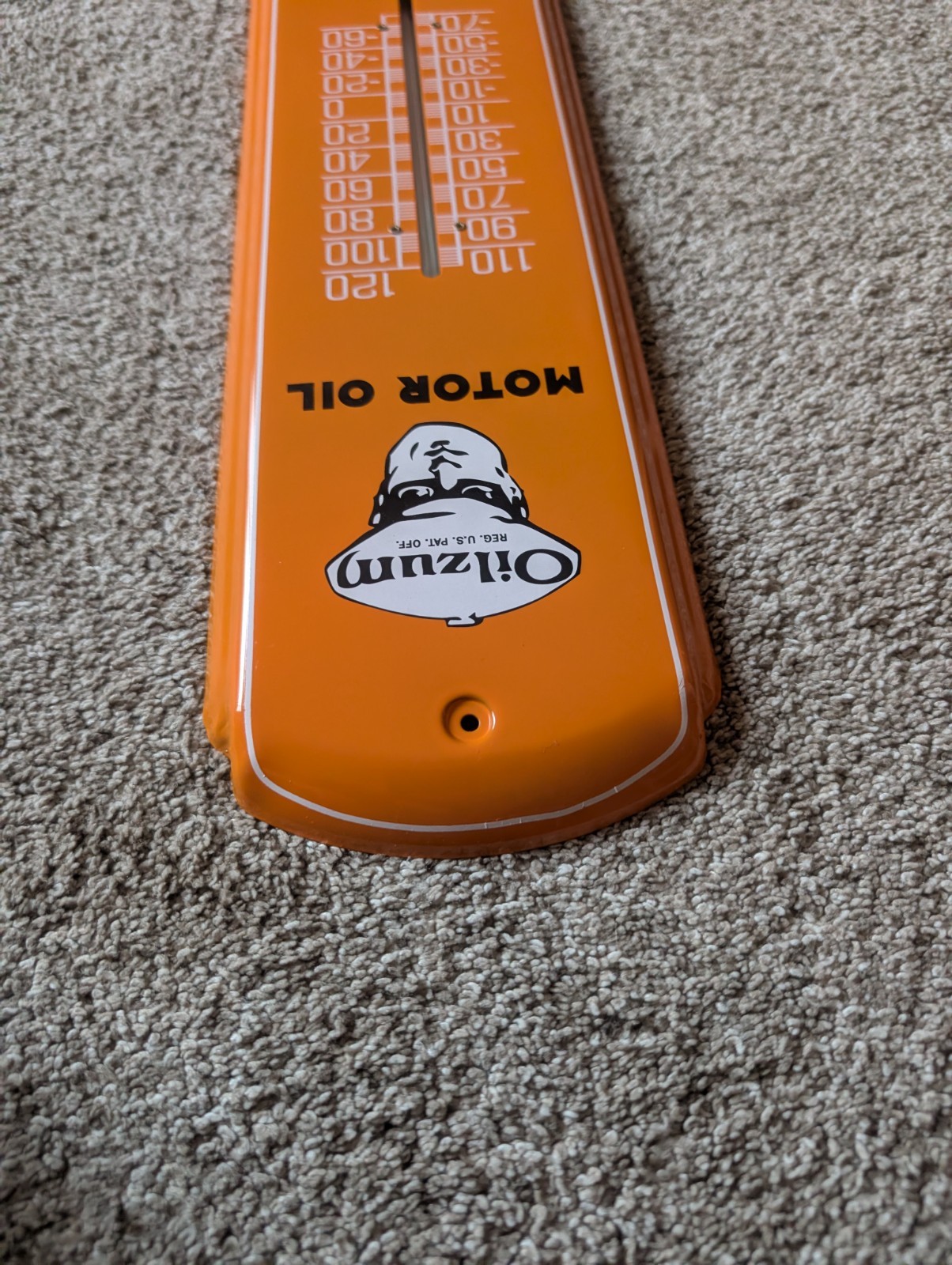 “OILZUM MOTOR OIL” ADVERTISING THERMOMETER Reproduction