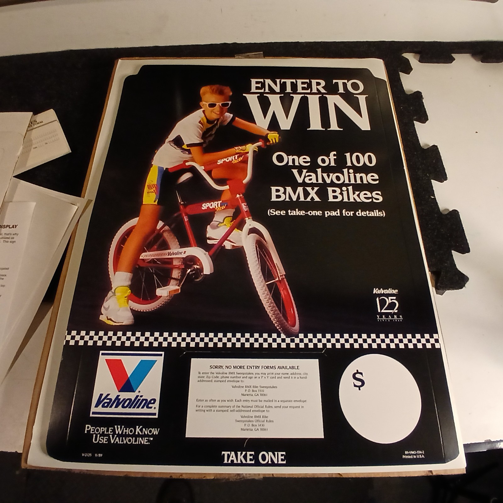 1990 Valvoline BMX P-O-S Enter to Win National Promotion Kit Display w Poster