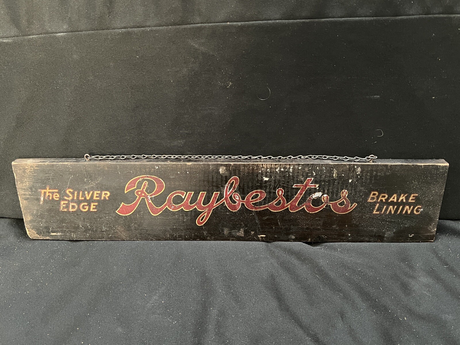 Early Original Raybestos Brakes Gas Station Gas Oil Wood Advertising Sign