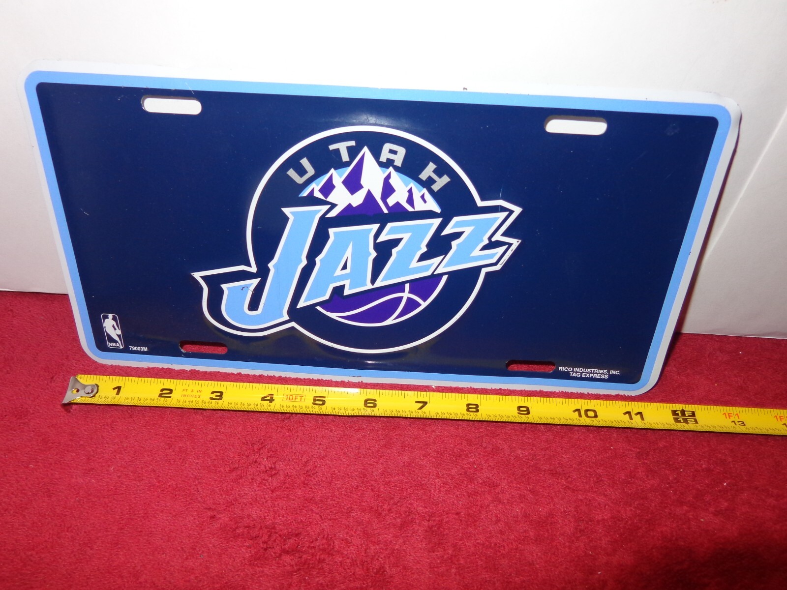 5 3/4 x 11 3/4 in UTAH JAZZ N.B.A. BASKETBALL METAL LICENSE PLATE SIGN #Z 244