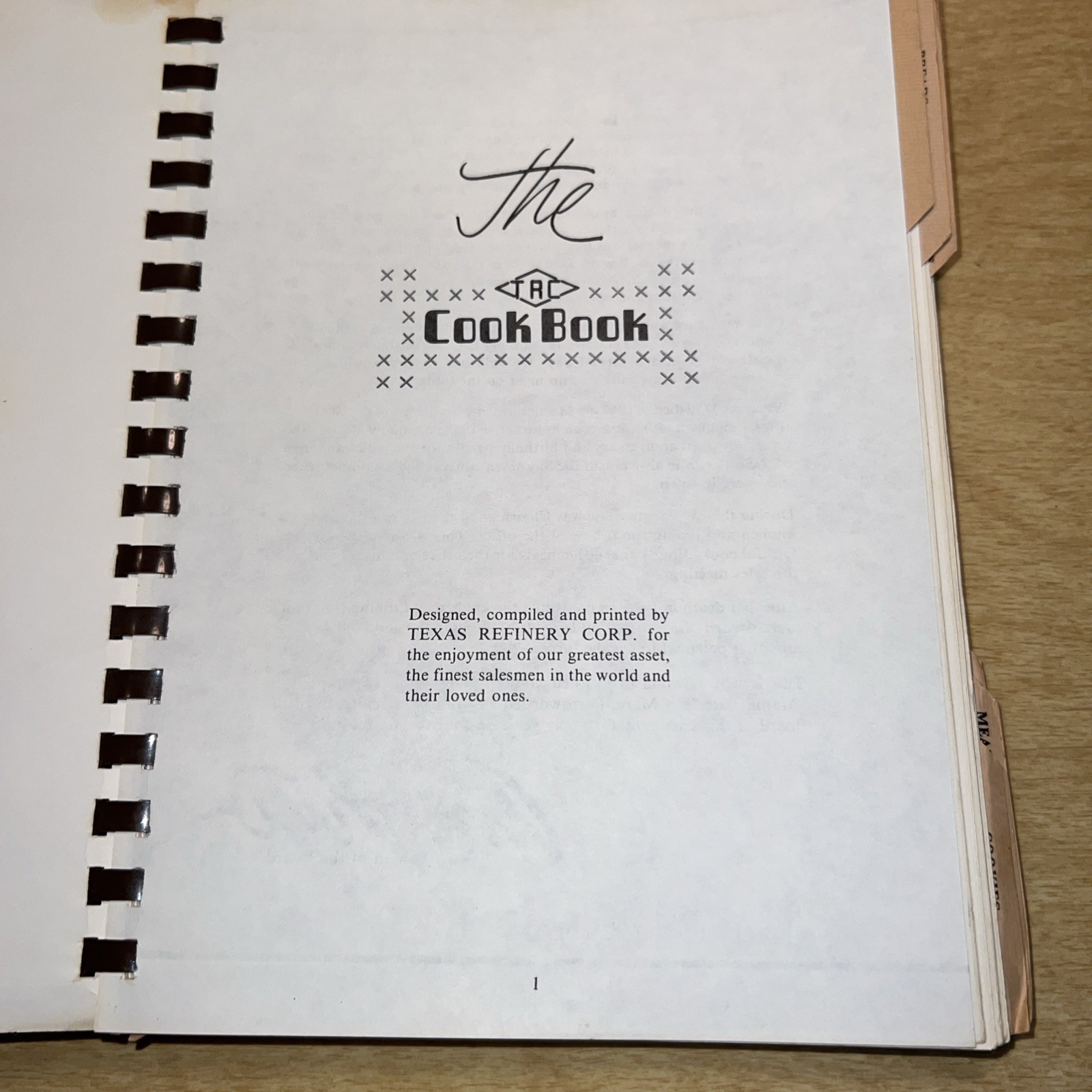 Texas Refinery Corp Salesman Gift Cookbook Fort Worth, Toronto Moose Jaw 1980’s