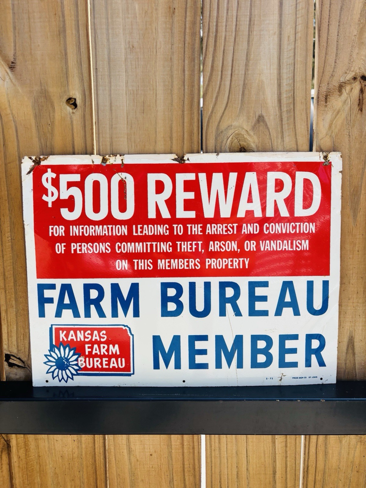 Original Painted Metal Kansas Farm Bureau Sign