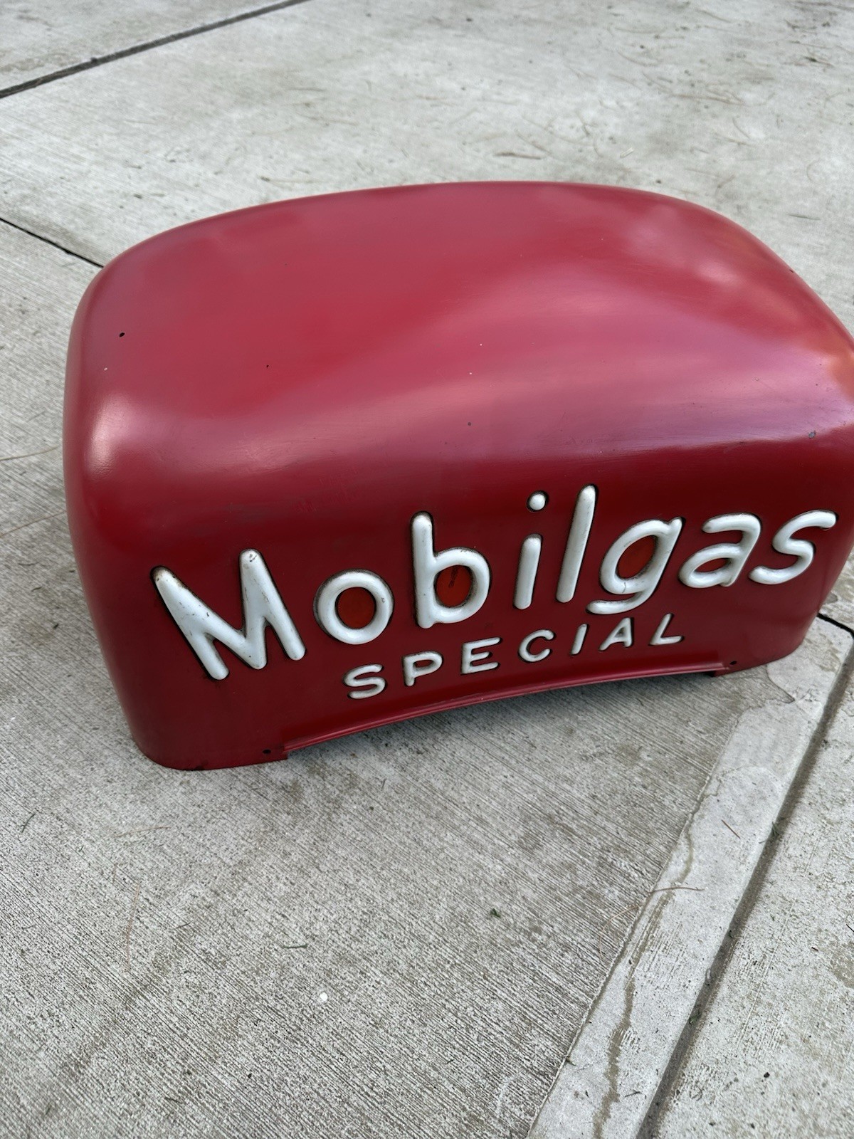 Mobilgas Script Top Wayne Model 80 Martin & Schwartz Gas Pump Top