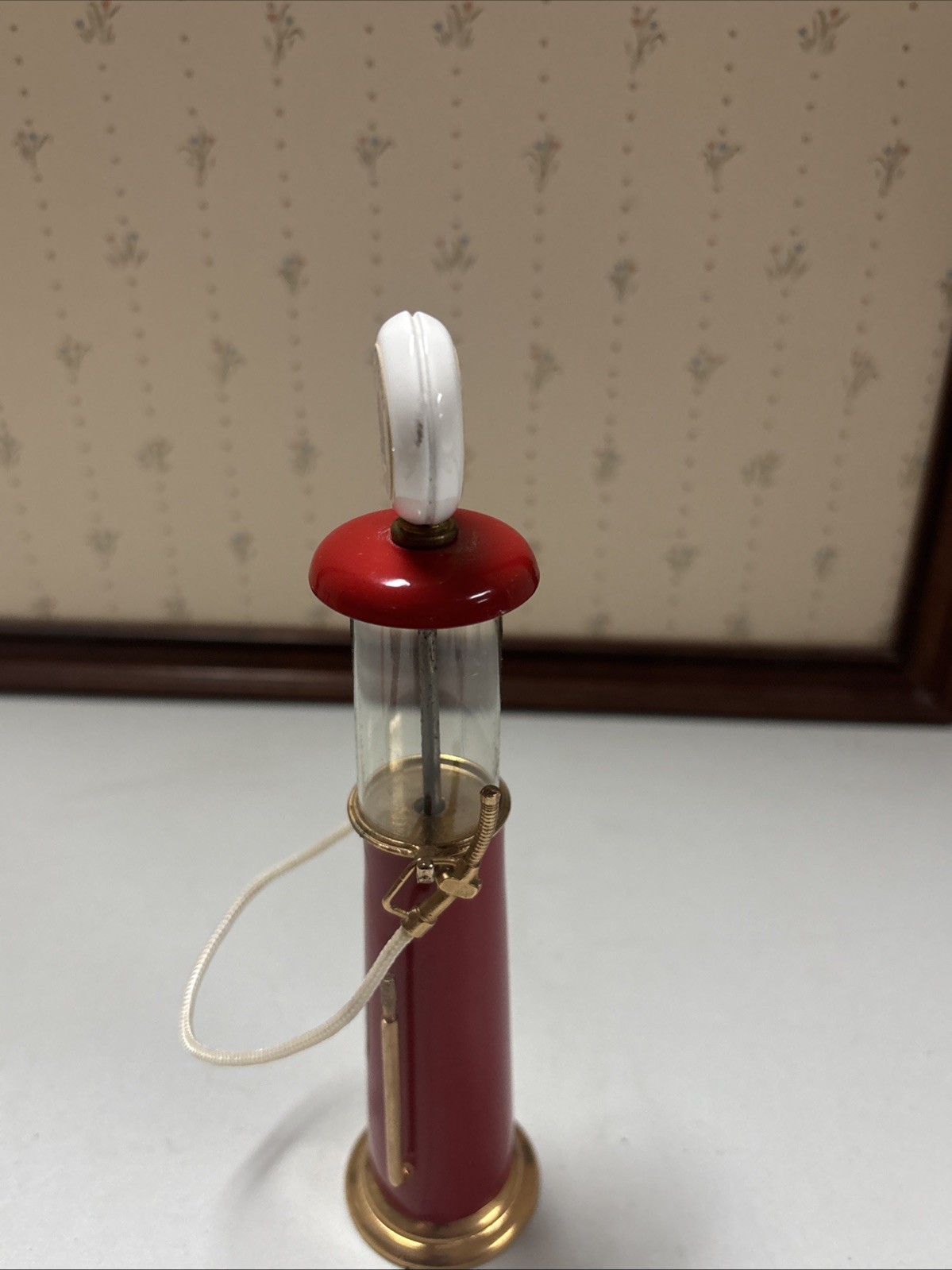 Vintage Red Crown Visible Gas Pump Miniature Replica Model, Made In The Usa