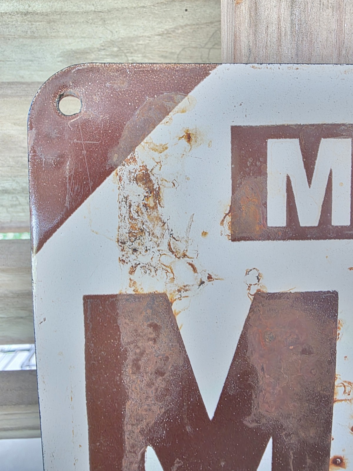 VINTAGE MEX MOTOR SPIRIT PORCELAIN SIGN 11″×9.5″