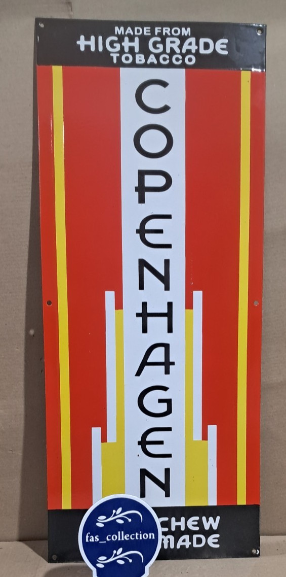 Copenhagen Porcelain Enamel Sign 36 x 15 Inches 1 Sided