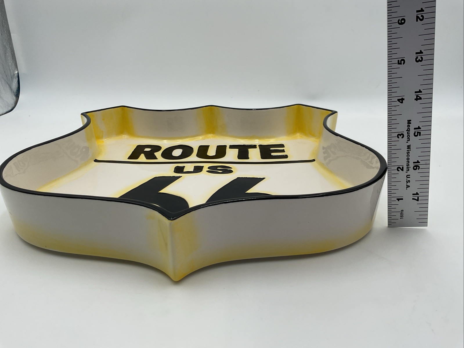 US Route 66 Highway Sign Ceramic Serving Dish Bowl