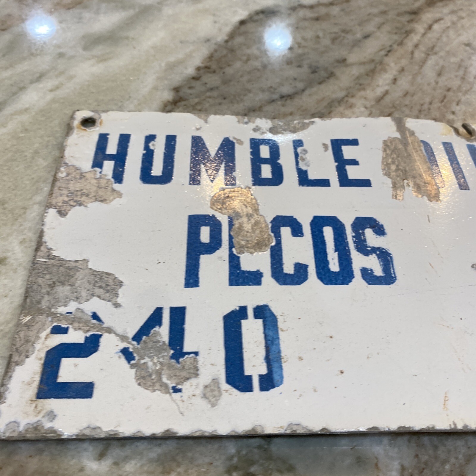 Porcelain HUMBLE OIL & Refinery Porcelain Lease Sign 12” Houston Texas