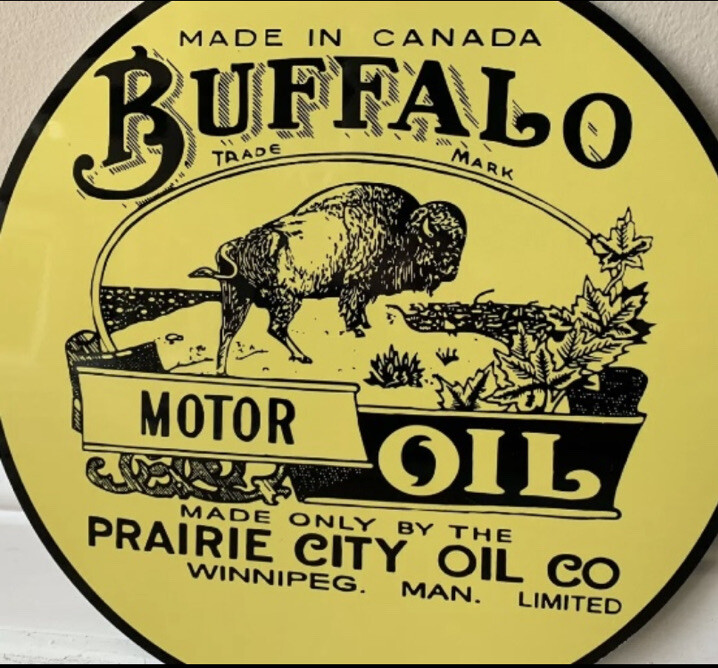 Vintage Style Buffalo Motor Oil Canada Gas Oil Metal Heavy Sign
