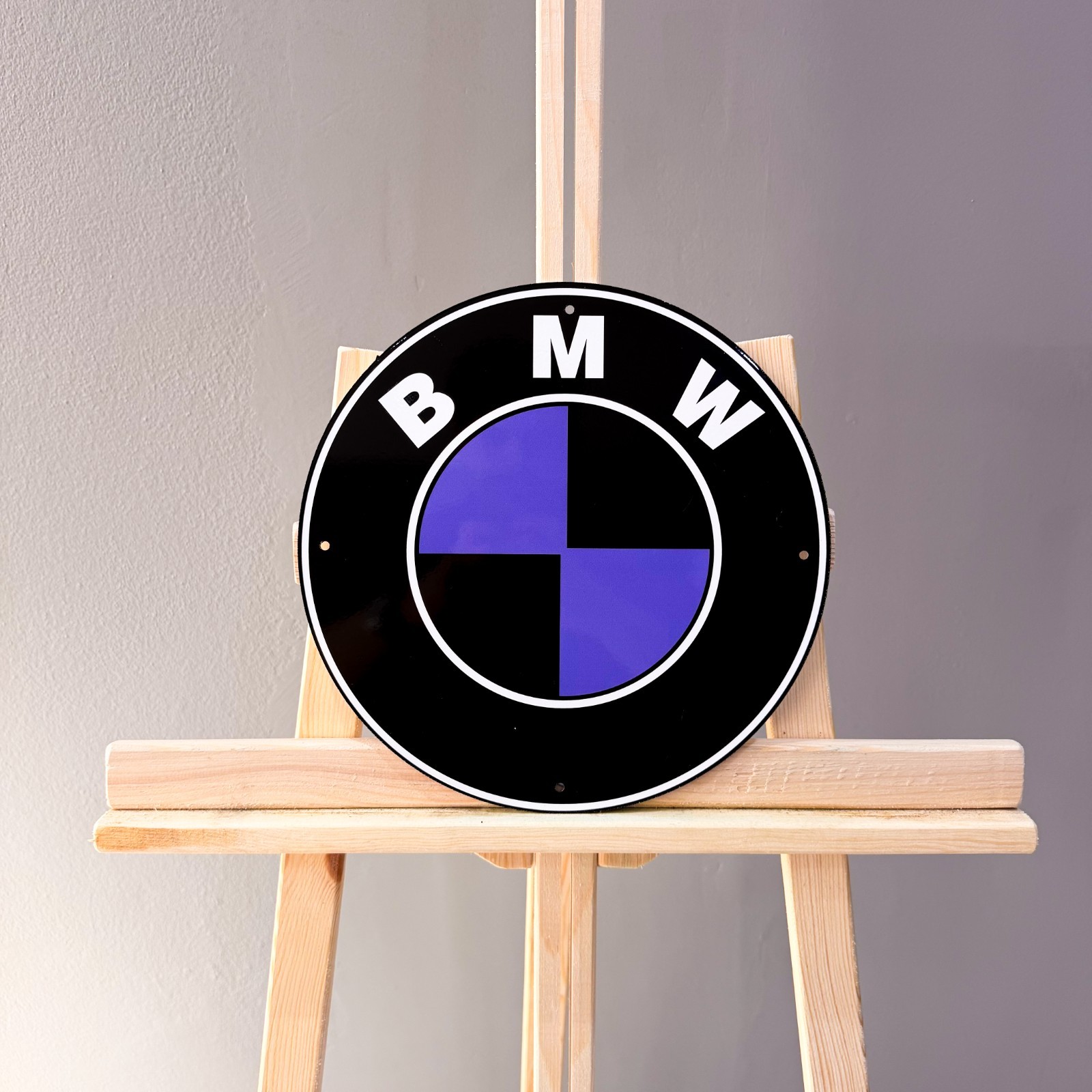 BMW Black Purple Roundel Heavy Metal Sign – Garage Decor – 30 cm (11.8”)