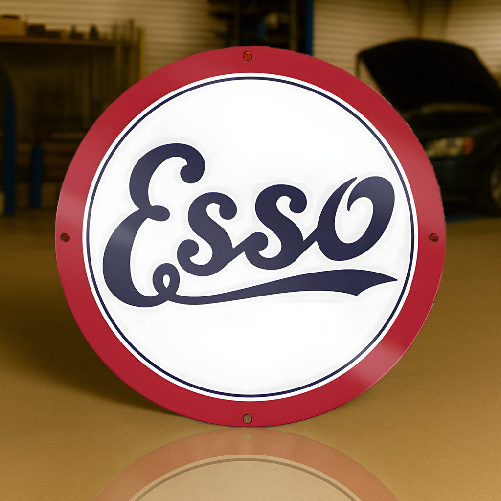 Vintage Esso Classic Heavy Metal Sign (XL – 19.7” / 50 cm)