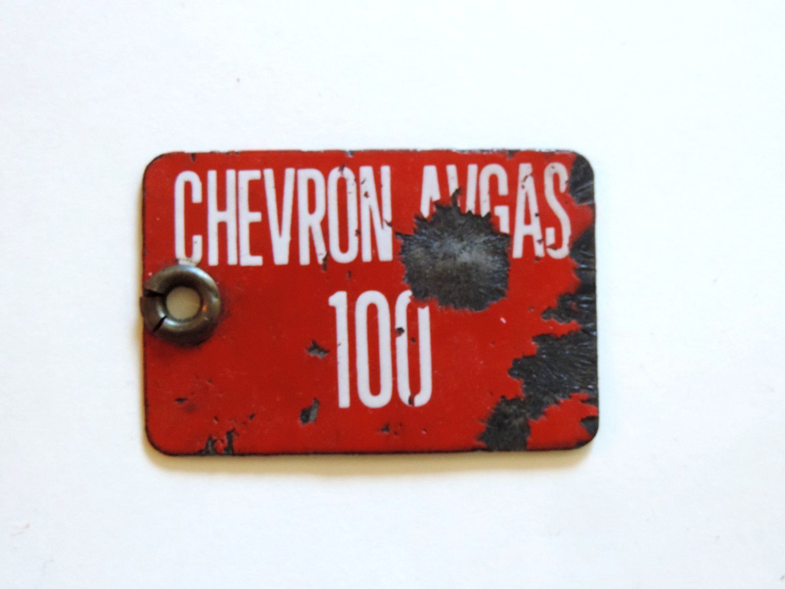 3 Vintage Chevron Aviation 100/Supreme Unleaded/ Calco Unleaded Gas Pump Tags